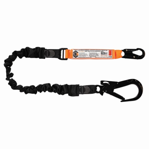 LINQ WEBBING LANYARD ELASTIC SNG LEG 1 X SNAP HOOK 1 X T.A SCAFF HOOK